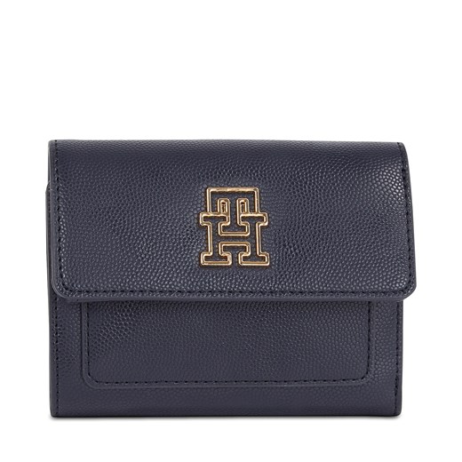 Portfel damski Tommy Hilfiger Th Timeless Med Flap W Bill AW0AW15258 Granatowy ze sklepu eobuwie.pl w kategorii Portfele damskie - zdjęcie 166790467