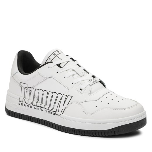 Sneakersy Tommy Jeans Tjm Basket Logo EM0EM01257 Ecru YBL Tommy Jeans 45 wyprzedaż eobuwie.pl