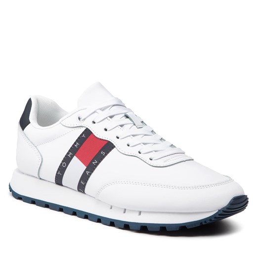 Sneakersy Tommy Jeans Leather Runner EM0EM00898 White YBR Tommy Jeans 41 eobuwie.pl