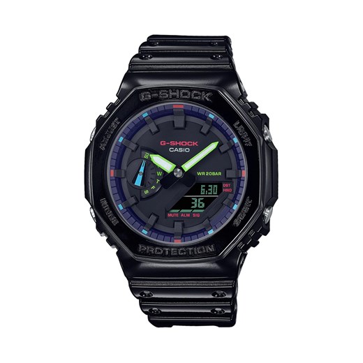 Zegarek G-Shock GA-2100RGB-1AER Black/Black ze sklepu eobuwie.pl w kategorii Zegarki - zdjęcie 166798335