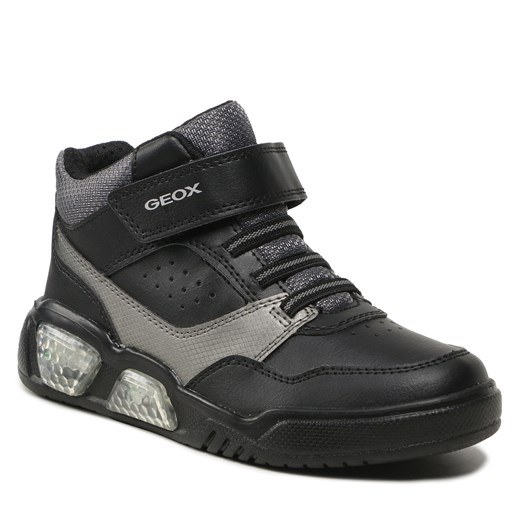 Sneakersy Geox J Illuminus Boy J36GVB 05411 C0005 D Black/Dk Grey Geox 33 eobuwie.pl promocja