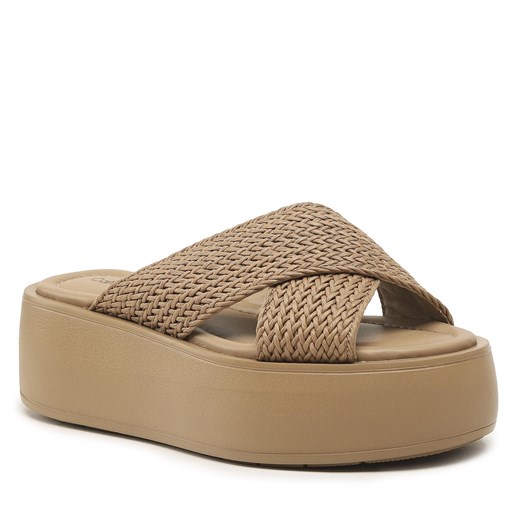 Klapki Calvin Klein Bubble Slide-Woven HW0HW01468 Safari Canvas RBC Calvin Klein 41 eobuwie.pl