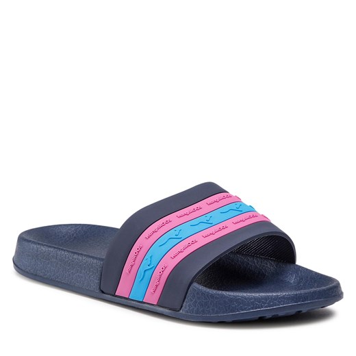 Klapki KangaRoos Kangaslide Kids 18556 000 4204 Dk Navy/Daisy Pink Kangaroos 37 eobuwie.pl
