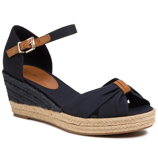 Espadryle Tommy Hilfiger Basic Opened Toe Mid Wedge FW0FW04785 Desert Sky DW5 Tommy Hilfiger 38 okazja eobuwie.pl