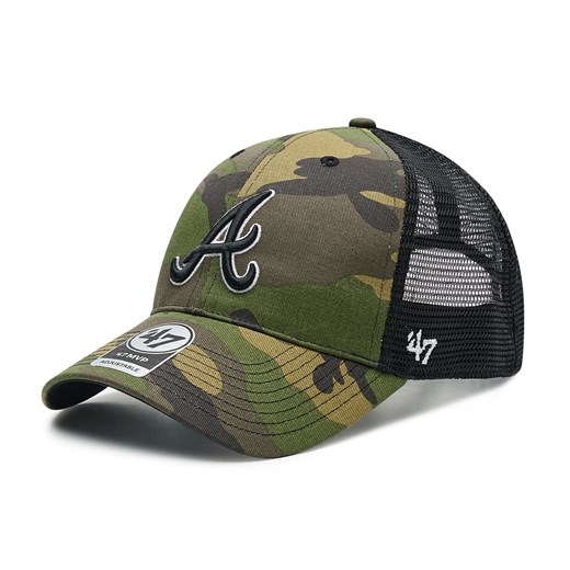 Czapka z daszkiem 47 Brand MLB Atlanta Braves Branson Trucker B-CBRAN01GWP-CMB Zielony ze sklepu eobuwie.pl w kategorii Czapki z daszkiem damskie - zdjęcie 166803796