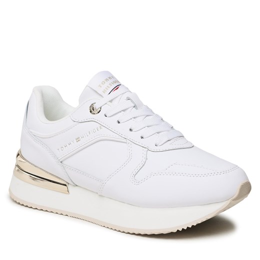 Sneakersy Tommy Hilfiger Elevated Feminine Leather Runner FW0FW07108 White YBS Tommy Hilfiger 40 eobuwie.pl