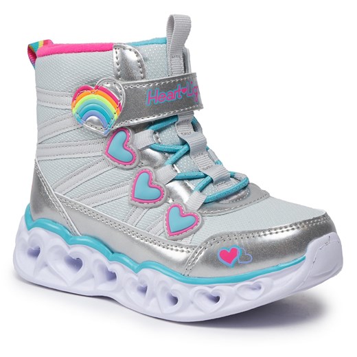 Kozaki Skechers Heart Lights Sweet Styling 302668L/SMLT Silver Skechers 31 eobuwie.pl