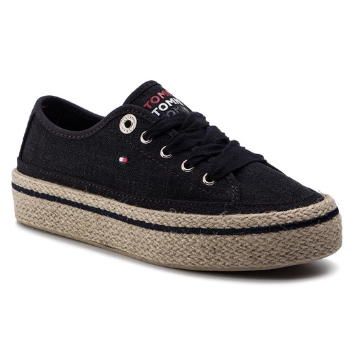 Espadryle Tommy Hilfiger Jute Detail Flatform Sneaker FW0FW04262 Midnight 403 Tommy Hilfiger 40 eobuwie.pl