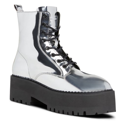 Botki Tommy Jeans Tjw Flatform Zip Up Metallic EN0EN02403 Silver 0IM Tommy Jeans 37 promocja eobuwie.pl