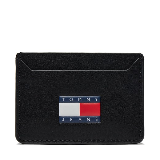 Etui na karty kredytowe Tommy Jeans Tjm Heritage Leather Cc Holder AM0AM12085 Black BDS ze sklepu eobuwie.pl w kategorii Etui - zdjęcie 166822145