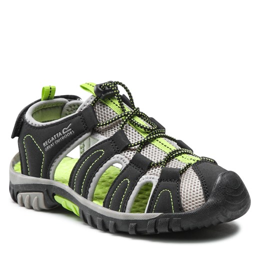 Sandały Regatta Westhore Jnr RKF600 Black/Lime Green 03Y Regatta 33 eobuwie.pl