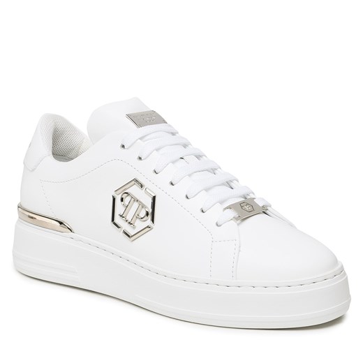 Sneakersy PHILIPP PLEIN Leather Lo-Top Sneaker FABS USC0379 PLE075N White 01 45 eobuwie.pl