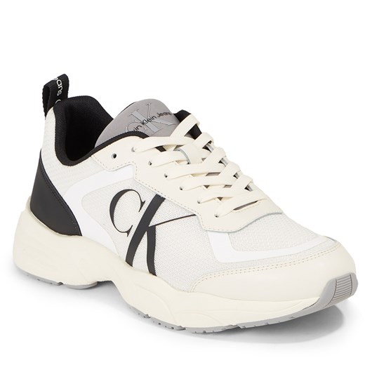 Sneakersy Calvin Klein Jeans Retro Tennis Laceup Mesh YM0YM00785 Creamy 40 promocja eobuwie.pl