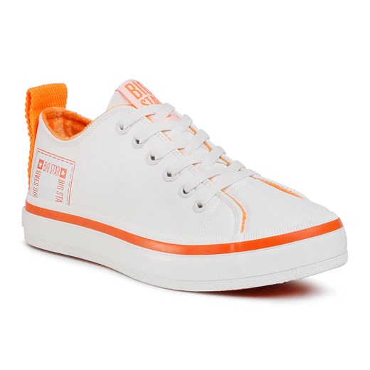 Tenisówki Big Star Shoes GG274084 White/Orange 39 okazja eobuwie.pl