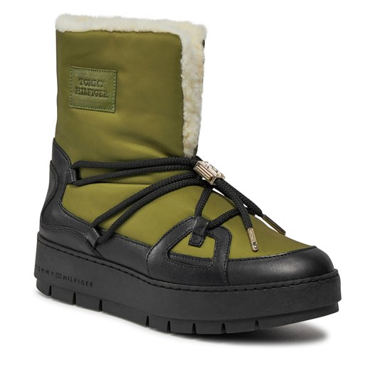 Śniegowce Tommy Hilfiger Tommy Essential Snowboot FW0FW07504 Putting Green MS2 Tommy Hilfiger 38 eobuwie.pl