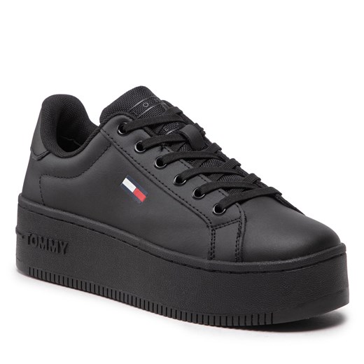 Sneakersy Tommy Jeans Flatform Ess EN0EN02043 Triple Black 0GK Tommy Jeans 40 eobuwie.pl