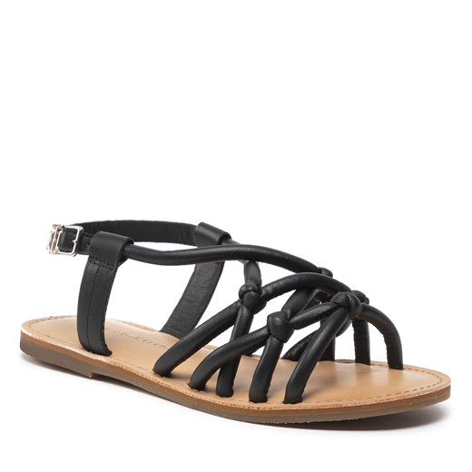 Sandały Tommy Hilfiger Flat Strappy Sandal FW0FW06668 Black BDS Tommy Hilfiger 37 eobuwie.pl