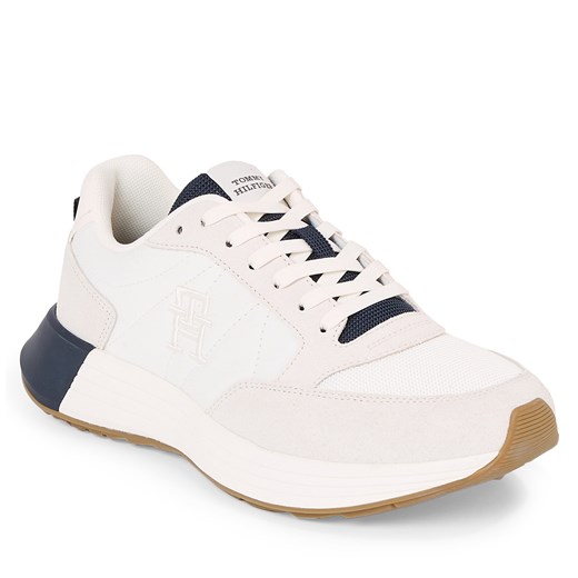 Sneakersy Tommy Hilfiger Classic Elevated Runner Mix FM0FM04636 Ancient White Tommy Hilfiger 44 promocyjna cena eobuwie.pl