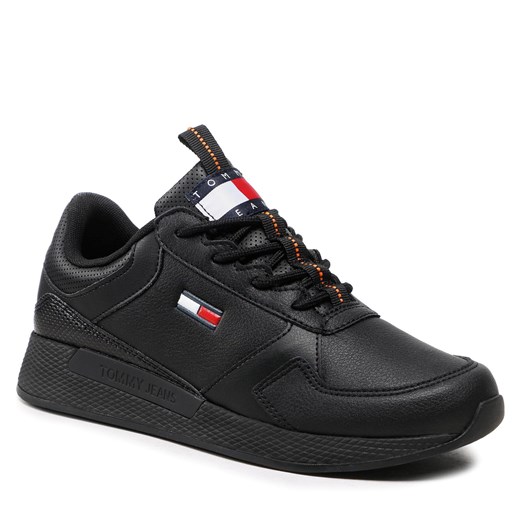 Sneakersy Tommy Jeans Flexi Runner Ess EM0EM01080 Black BDS Tommy Jeans 46 eobuwie.pl