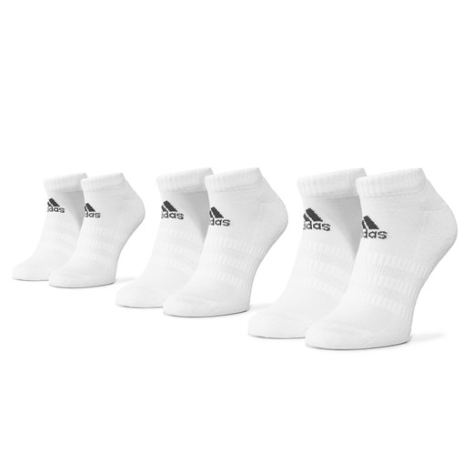 Zestaw 3 par niskich skarpet unisex adidas Cush Low 3Pp DZ9384 White/White/White 43/45 eobuwie.pl