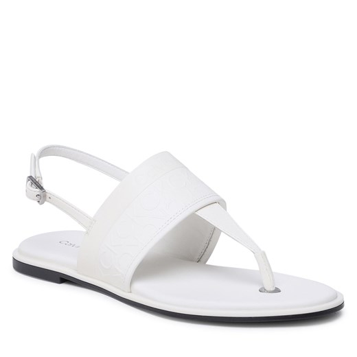 Sandały Calvin Klein Almond Tp Sandal HW0HW01536 Marshmallow Mono 0LI Calvin Klein 41 okazyjna cena eobuwie.pl