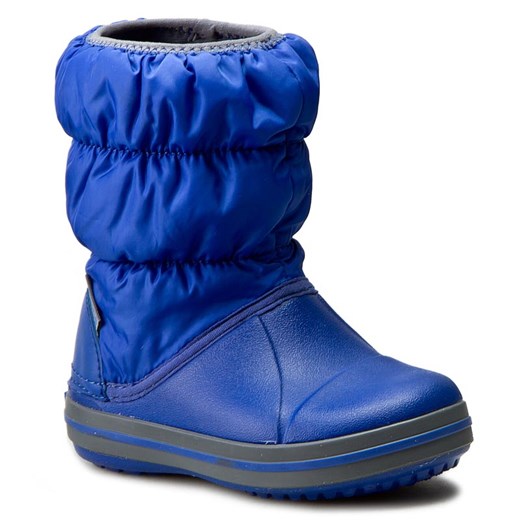 Śniegowce Crocs Winter Puff Boot Kids 14613 Cerulean Blue/Light Grey Crocs 22.5 eobuwie.pl