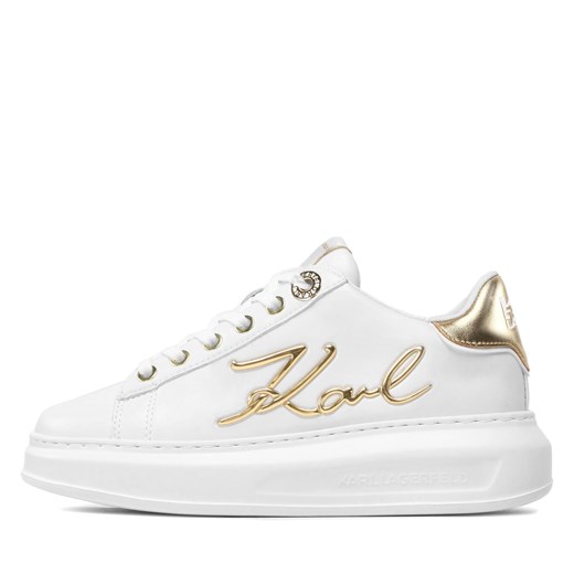 Sneakersy KARL LAGERFELD KL62510A White Lthr W/Gold Karl Lagerfeld 38 eobuwie.pl