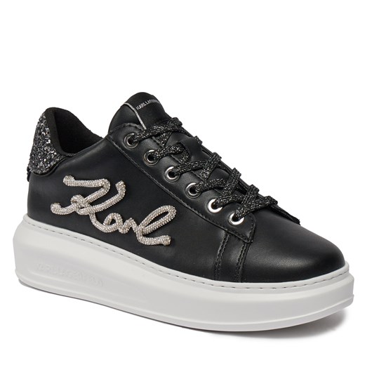 Sneakersy KARL LAGERFELD KL62510G Black Lthr w/Silver 00S Karl Lagerfeld 37 eobuwie.pl