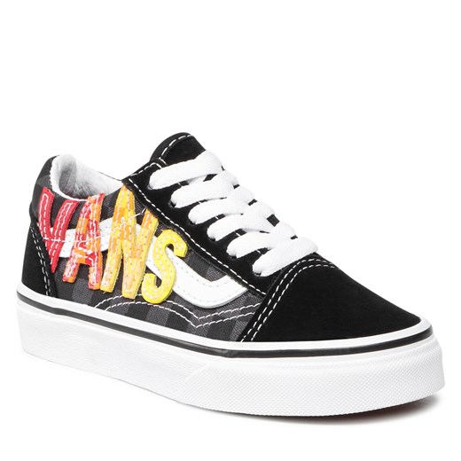 Tenisówki Vans Old Skool VN0A7Q5FABX1 (Flame Logo Repeat) Black Vans 30 eobuwie.pl