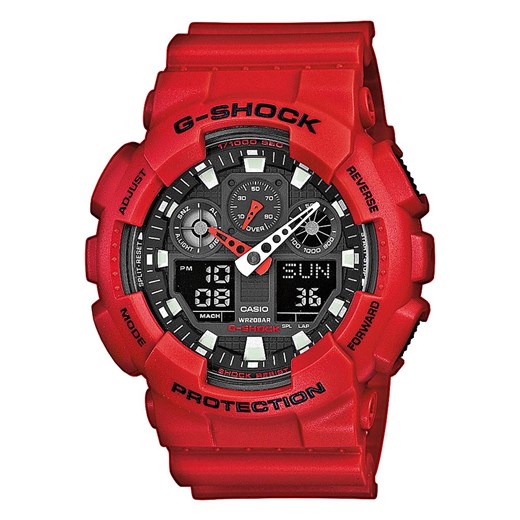 Zegarek G-Shock GA-100B-4AER Red/Red ze sklepu eobuwie.pl w kategorii Zegarki - zdjęcie 166852608
