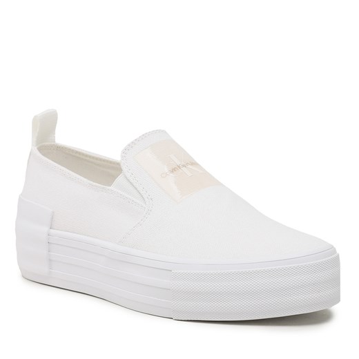 Tenisówki Calvin Klein Jeans Bold Vulc Flatf Slipon Wn YW0YW01040 Bright White 37 eobuwie.pl