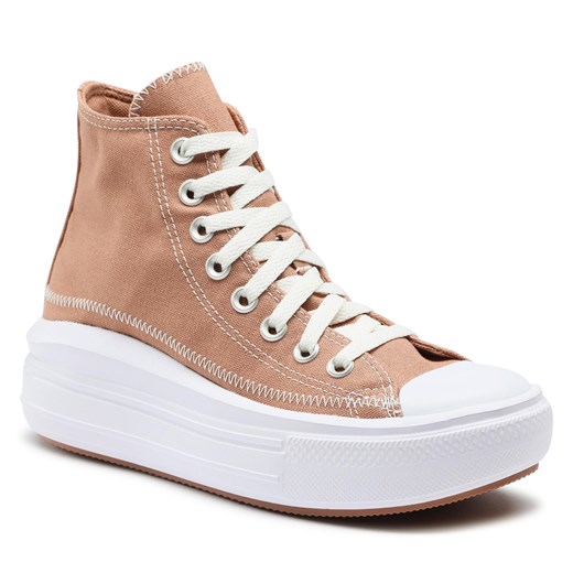 Trampki Converse Chuck Taylor All Star Move A04672C Taupe/Red Converse 36.5 eobuwie.pl