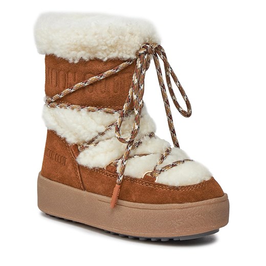 Śniegowce Moon Boot Jtrack Shearling 34300800001 Whisky / Off White 001 Moon Boot 31 promocyjna cena eobuwie.pl