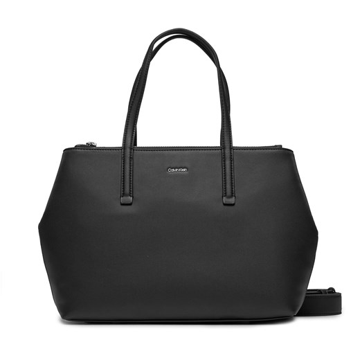 Torebka Calvin Klein Ck Must Tote Md K60K611441 Czarny ze sklepu eobuwie.pl w kategorii Torby Shopper bag - zdjęcie 166855745