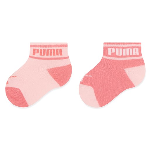 Zestaw 2 par wysokich skarpet dziecięcych Puma Baby Wording Sock 2P 935479 Różowy ze sklepu eobuwie.pl w kategorii Skarpetki dziecięce - zdjęcie 166855758