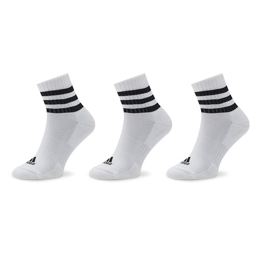 Skarpety Niskie Unisex adidas 3-Stripes Cushioned Sportswear Mid-Cut Socks 3 Pairs HT3456 Biały ze sklepu eobuwie.pl w kategorii Skarpetki męskie - zdjęcie 166856257