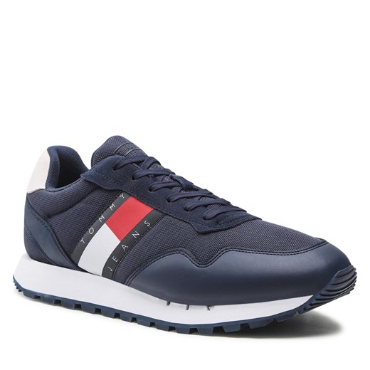 Sneakersy Tommy Jeans Retro Leather Runner EM0EM01081 Twilight Navy C87 Tommy Jeans 46 wyprzedaż eobuwie.pl