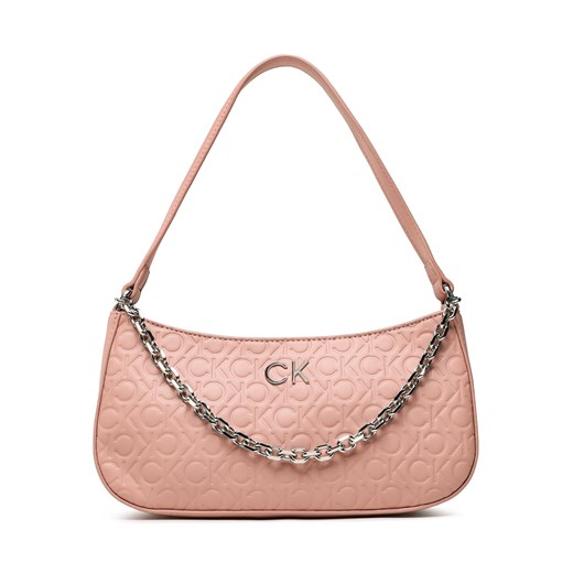 Torebka Calvin Klein Re-Lock Shoulder Bag Emb Mono K60K610204 Różowy ze sklepu eobuwie.pl w kategorii Listonoszki - zdjęcie 166858726