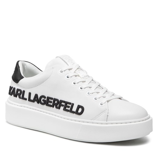 Sneakersy KARL LAGERFELD KL52225 White Lthr W/Black Karl Lagerfeld 44 wyprzedaż eobuwie.pl