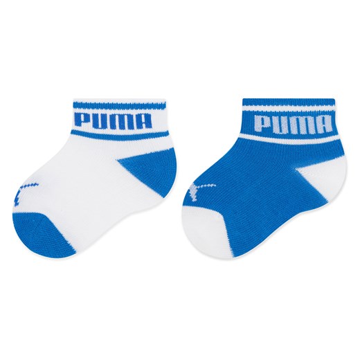Zestaw 2 par wysokich skarpet dziecięcych Puma Baby Wording Sock 2P 935479 White / Blue 03 ze sklepu eobuwie.pl w kategorii Skarpetki dziecięce - zdjęcie 166863255