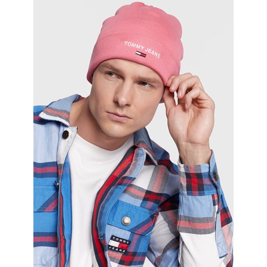 Czapka Tommy Jeans AM0AM10395 Różowy ze sklepu eobuwie.pl w kategorii Czapki zimowe męskie - zdjęcie 166864077