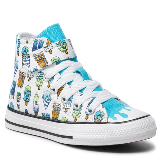 Trampki Converse Ctas Hi A02155C White/Baltic Blue/Lime Rave Converse 31.5 eobuwie.pl