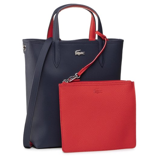 Torebka Lacoste Vertical Shopping Bag NF2991AA Granatowy ze sklepu eobuwie.pl w kategorii Torby Shopper bag - zdjęcie 166864795