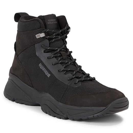 Sneakersy Tommy Hilfiger Outdoor Snk Boot Lth Cordura FM0FM04838 Triple Black Tommy Hilfiger 43 eobuwie.pl
