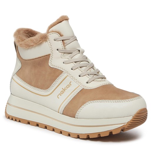 Botki Rieker N4003-20 Offwhite / Camel / Porzellan / Offwhite / Beige 20 Rieker 41 wyprzedaż eobuwie.pl