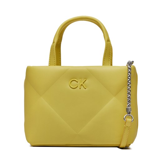 Torebka Calvin Klein Re-Lock Quilt Tote Mini K60K611340 Citrus ZAV ze sklepu eobuwie.pl w kategorii Torby Shopper bag - zdjęcie 166868149