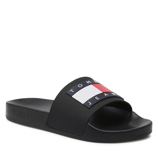 Klapki Tommy Jeans Flag Pool Sld Ess EN0EN02115 Black BDS Tommy Jeans 40 eobuwie.pl