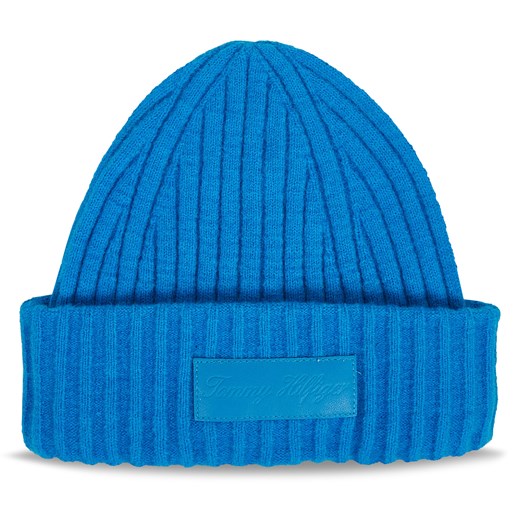 Czapka Tommy Hilfiger Tommy Twist Beanie AW0AW15325 Cerulean Aqua CZU ze sklepu eobuwie.pl w kategorii Czapki zimowe damskie - zdjęcie 166870539