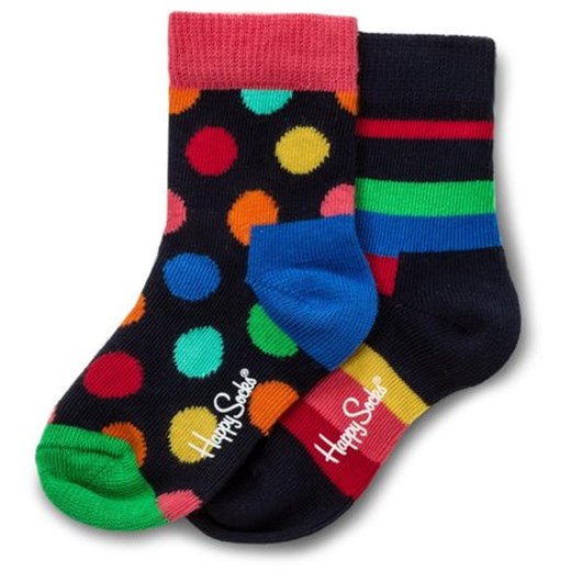 Zestaw 2 par wysokich skarpet dziecięcych Happy Socks KSTR02-6002 HAPPY Happy Socks 0/12 okazyjna cena eobuwie.pl