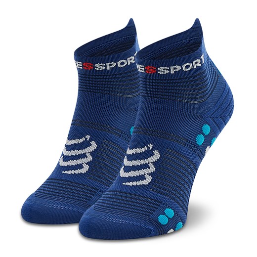 Skarpety wysokie unisex Compressport Pro Racing Socks V4.0 Run Low XU00047B_533 Sodalite/Fluo Blue ze sklepu eobuwie.pl w kategorii Skarpetki męskie - zdjęcie 166878456